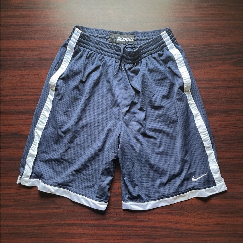 Vintage Nike Shorts Blue Dazzle Basketball Mesh Embroidered Swoosh Size Large